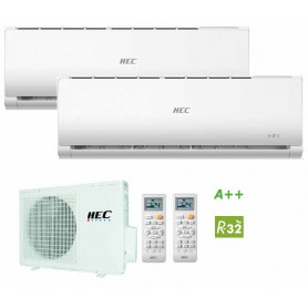 Multisplit 2x1 HEC by HAIER de 3.010+2.150 frig. Clase A++ con R32 y WIFI